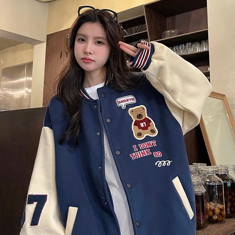 Autumn New Padded and Thickened Women Baseball Jacket. — hd-88203
