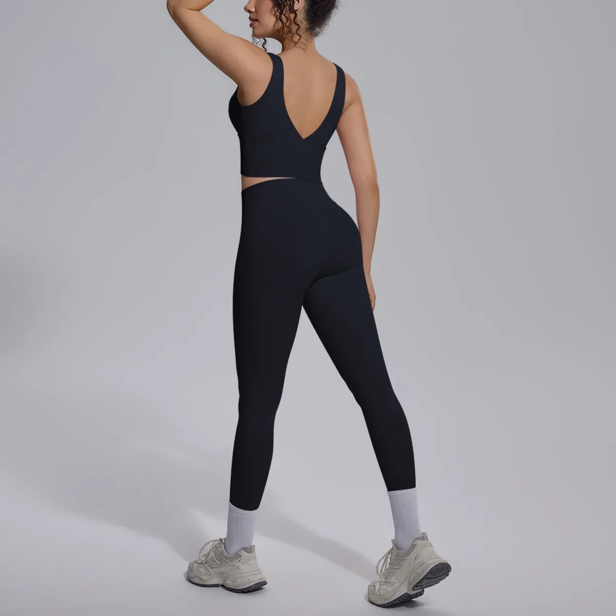 quick-dry yoga set with a sexy racerback sports bra, high-waisted leggings — SS-5313